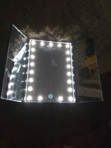 Led Makeup Vanity Mirror Tri Fold 10x Magnifying Mirror with Lights photo review