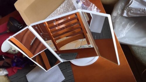 Led Makeup Vanity Mirror Tri Fold 10x Magnifying Mirror with Lights photo review